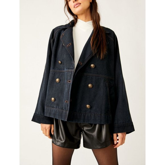 NWT FREE PEOPLE Viva Surplus Jacket / Black Size XS - Picture 1 of 9